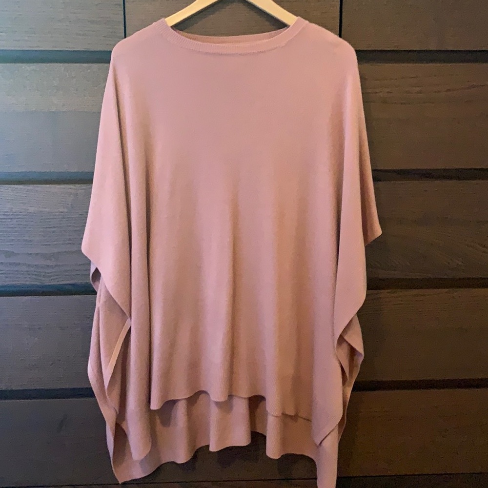 Pink/mauve Poncho Style Sweater